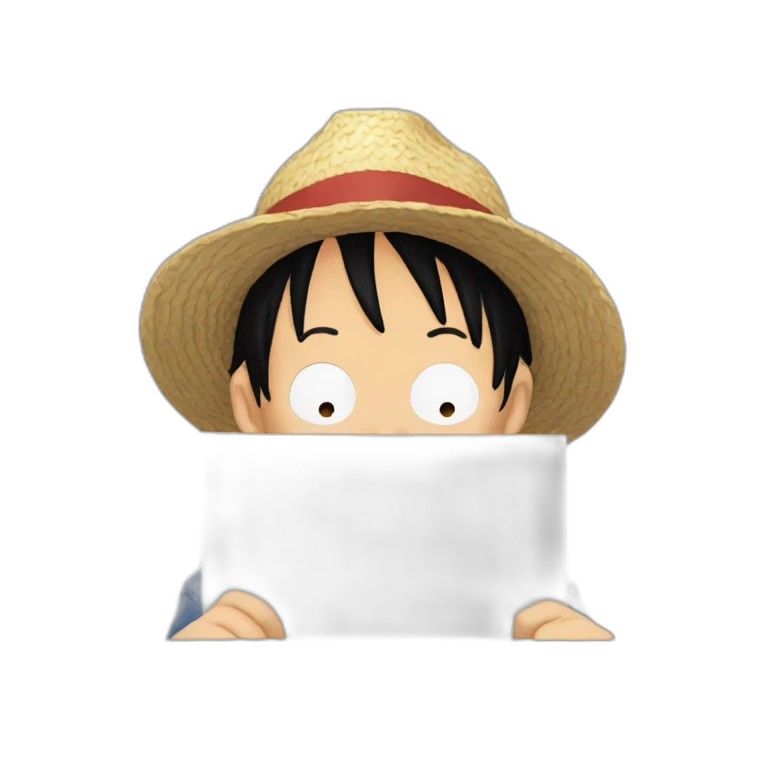 luffy hides his face with his hand emoji