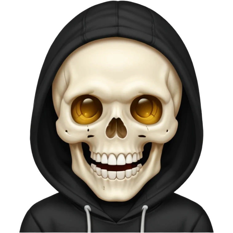 Laughing skull in a hoodie emoji