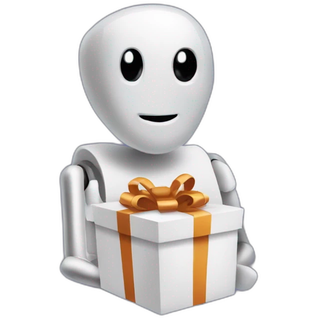 microsoft clippy giving a gift emoji