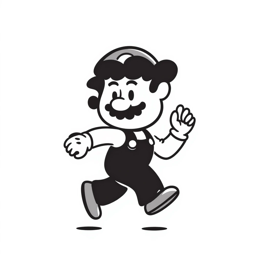 short tiny height Mario running emoji