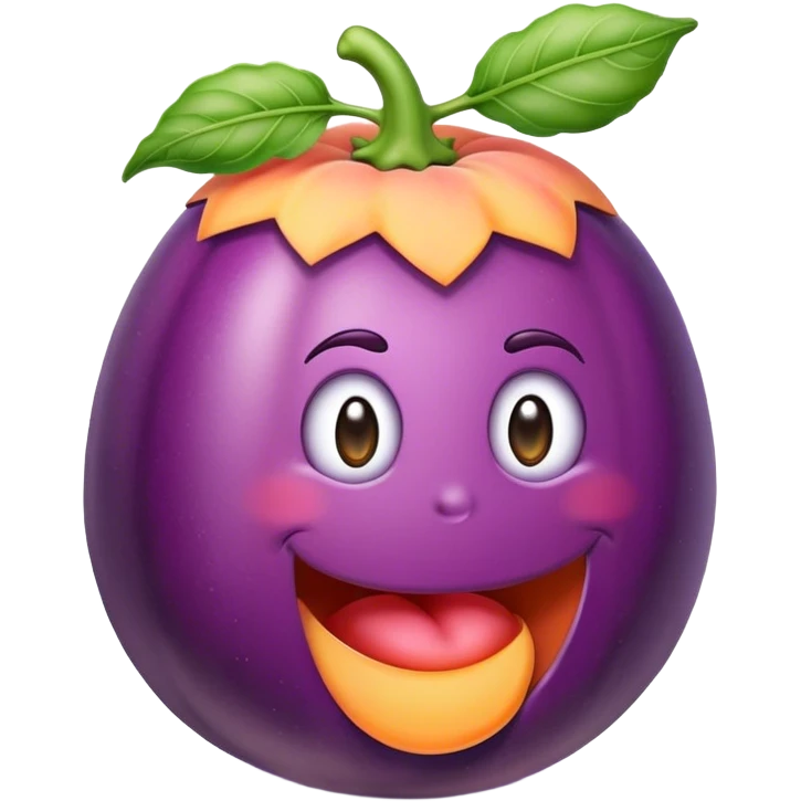 Eggplant inside peach emoji