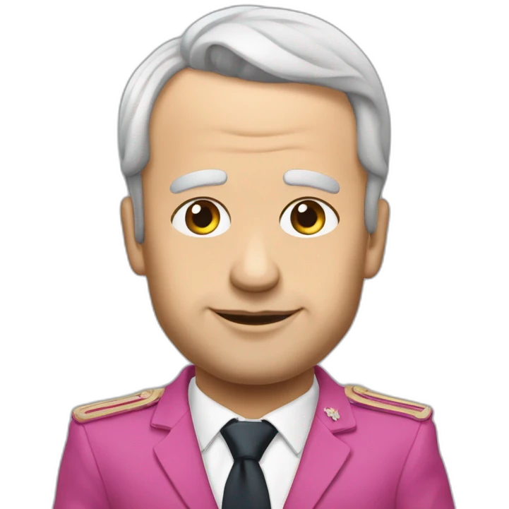 macron avec poutine aux cheveux roses emoji