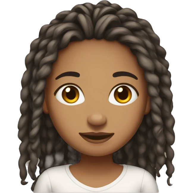 Girl, medium skin tone , microlocs emoji