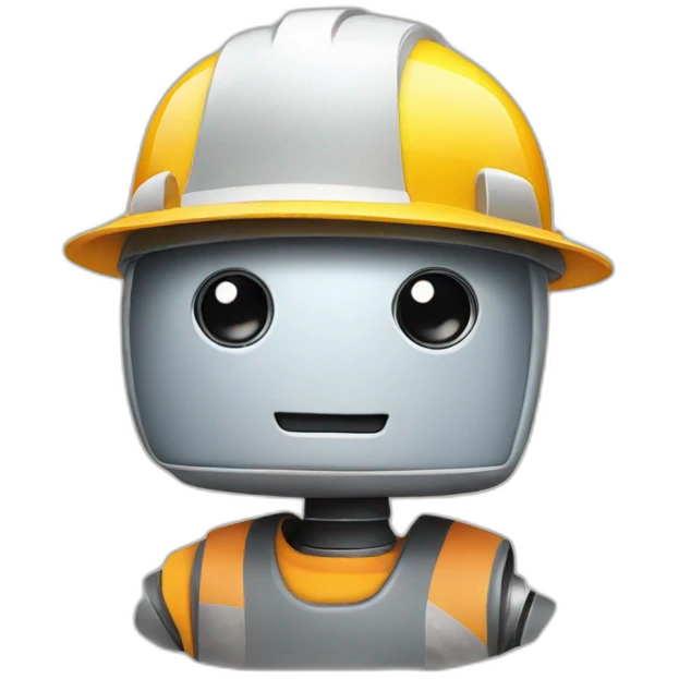 cute robot wearing construction hat emoji