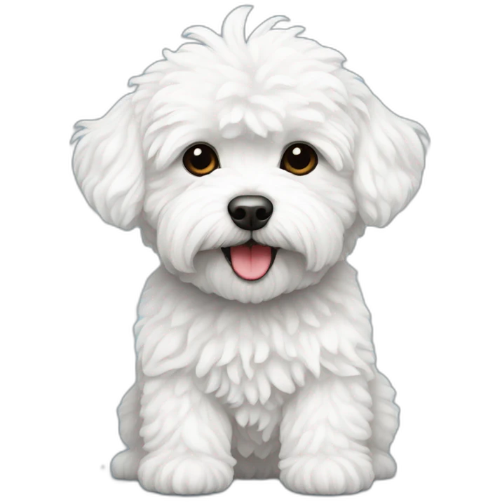 white maltipoo with snowman emoji