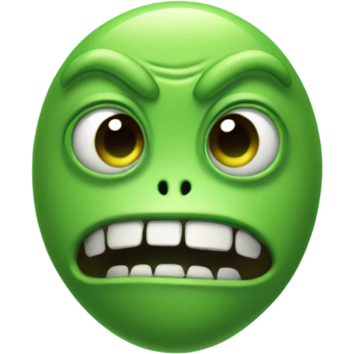 Green alien Silly face   emoji