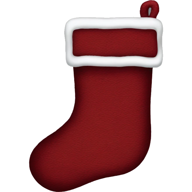 plain dark red christmas stocking  emoji