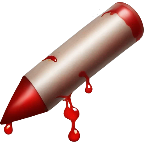 Blood red, writing  emoji