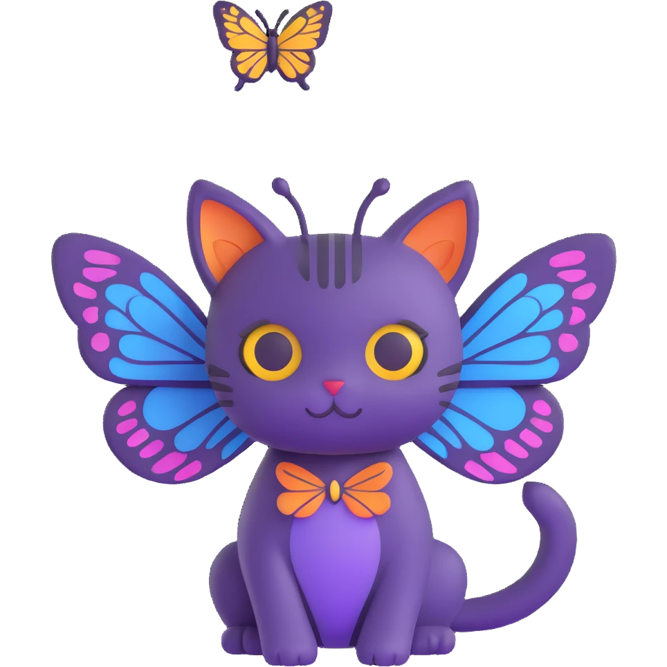 a cat with butterfly wings emoji