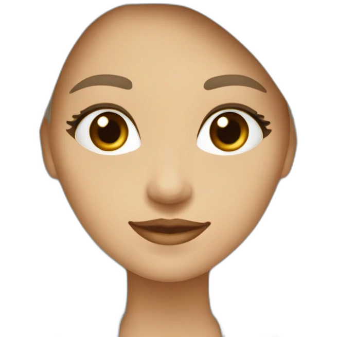 fille blanche cheuveuc marron yeux marrons avec manteau blanc  emoji