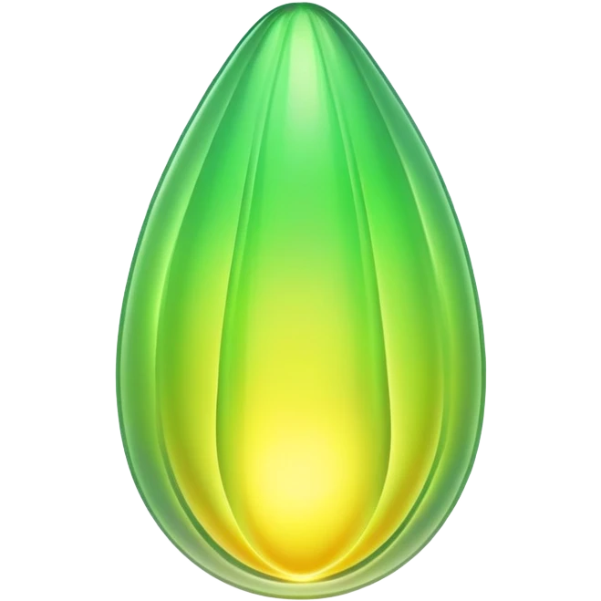 glowing green magical cocoon with yellow aura, translucent, soft curves, magical symbol emoji