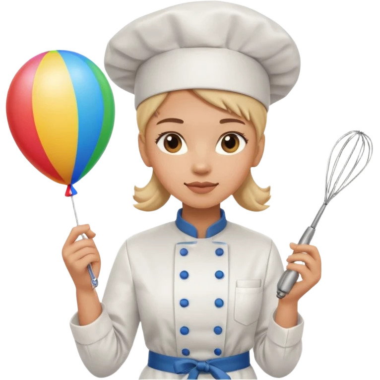 woman chef with a balloon whisk emoji