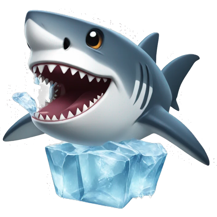 Shark eating ice emoji