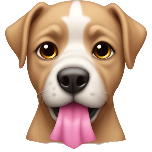 Perro con moño rosa emoji