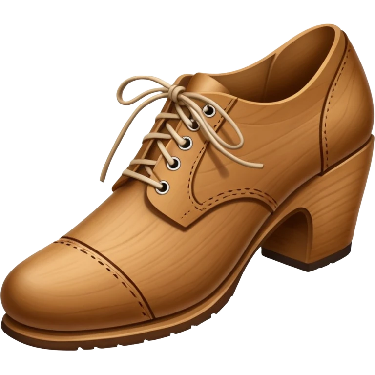 Un zapato de madera estilo Polonia . El zapato está tallado a mano. Pero de madera  emoji