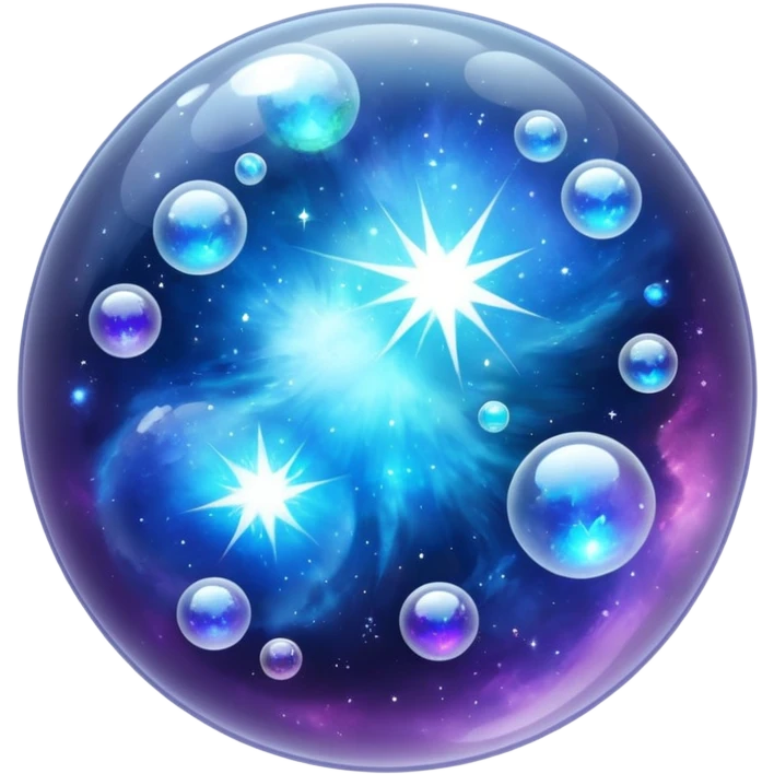 white sparkling shiny bubble nebula crystal emoji