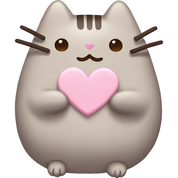 pusheen light pink heart emoji