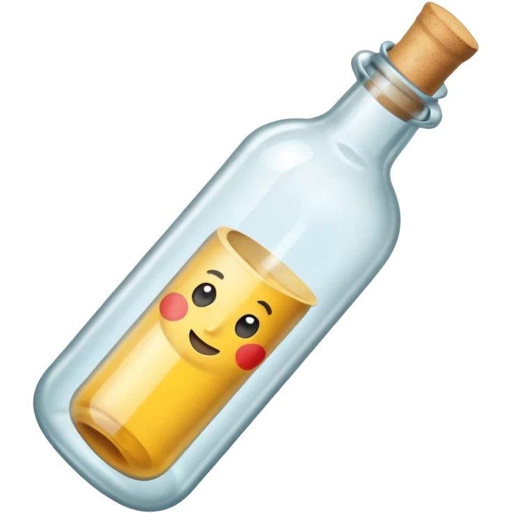 A Message Bottle, letter inside emoji