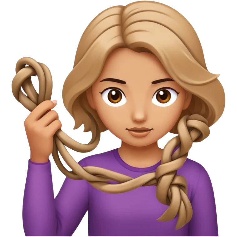 girld is untangling a knot emoji