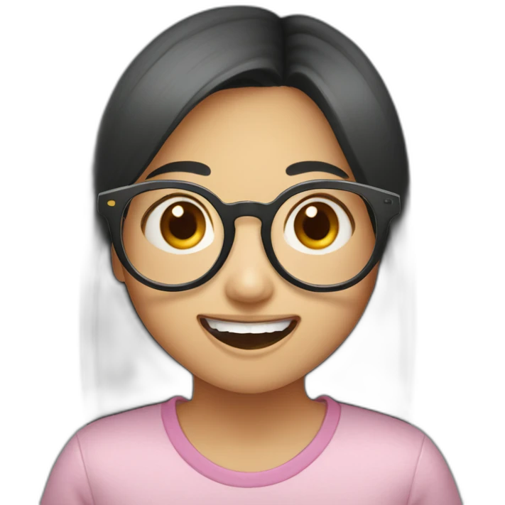 buck-toothed asian girl surprised glasses emoji