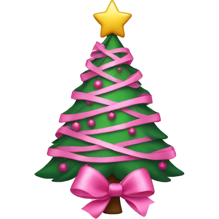 christmas tree with pink bows  emoji
