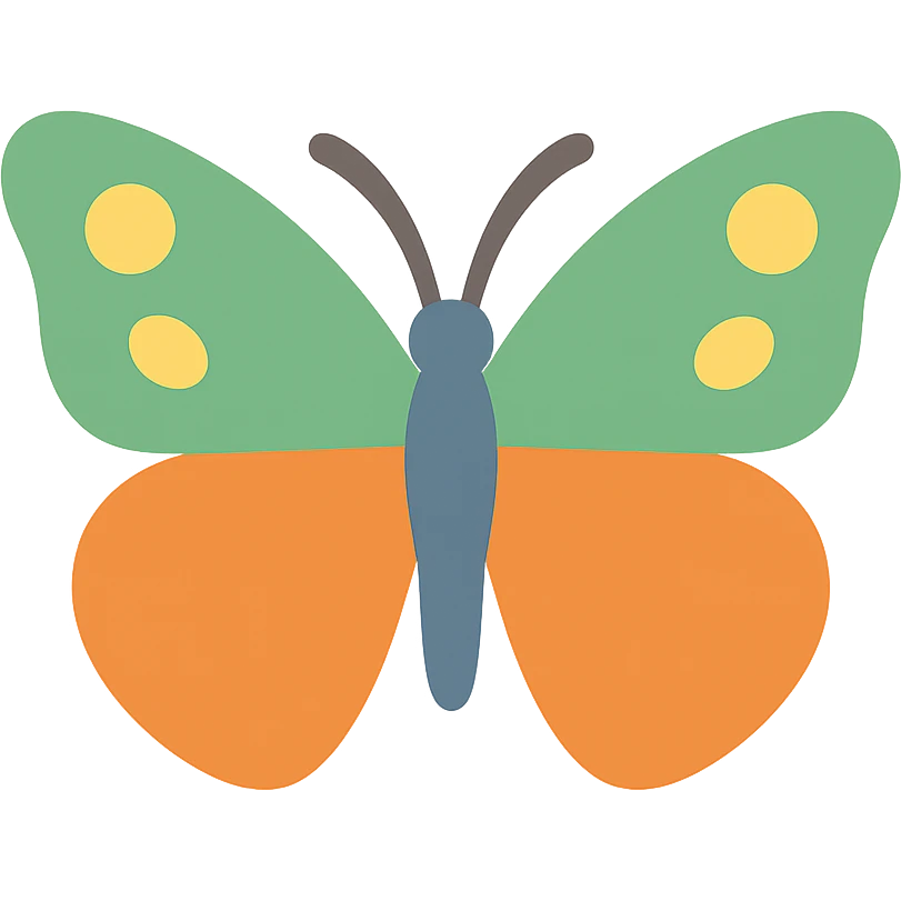 mariposa butterfly, flat icon style, subtle color accents, soft shadow, no text emoji