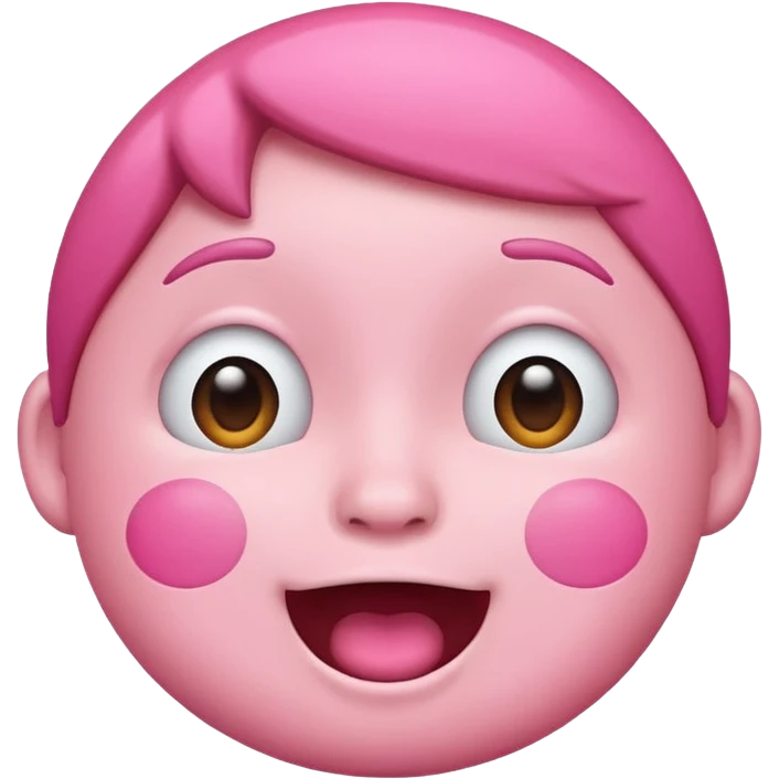 Pink face emoji excited with big cheeks emoji