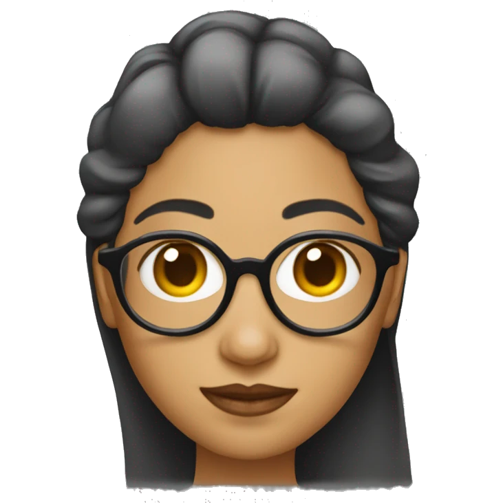 Una mujer con gafas y crespa emoji