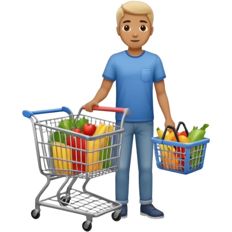 man-with-a-shopping-cart-full-body emoji