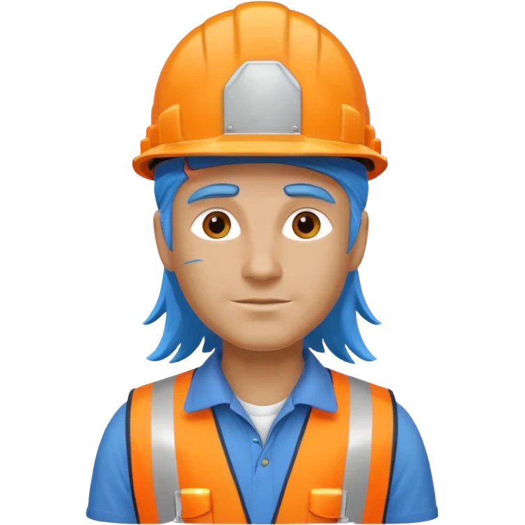 construction worker with long blue hair emoji