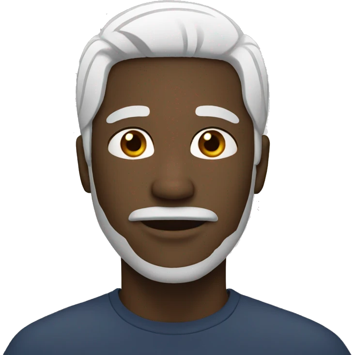 black man with white hair emoji