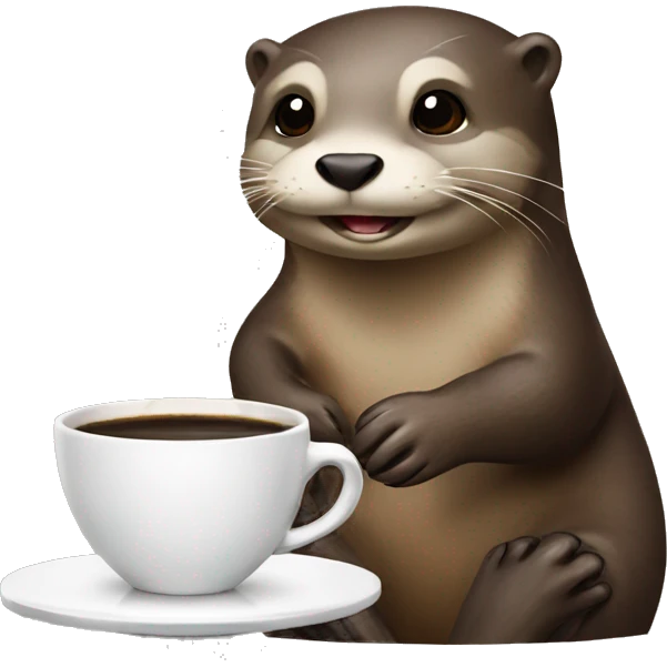 Otter with a cup of coffee emoji