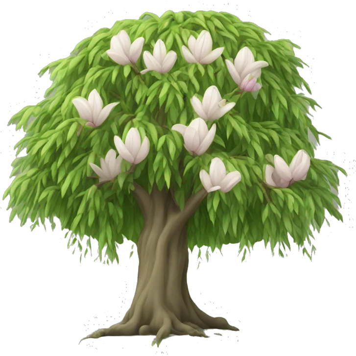 weeping willow and a magnolia tree emoji