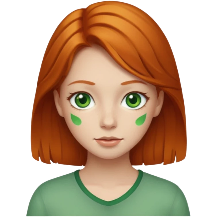 Ginger hair girl with green eyes  emoji