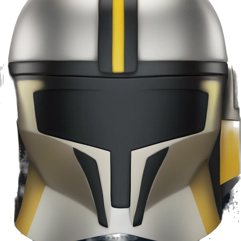 black and yellow mandalorian helmet with antenna emoji