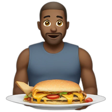 A man with hungry emoji