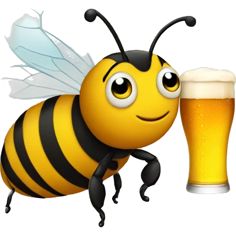 Big Bee with beer emoji