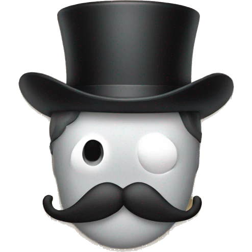 Tophat on a cabin with a mustache emoji