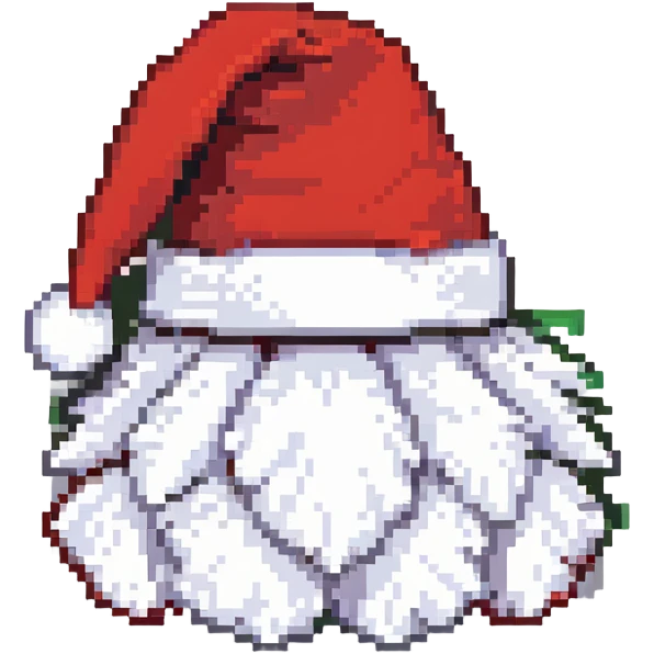 Red Santa hat with white fluffy trim and pom-pom on top emoji