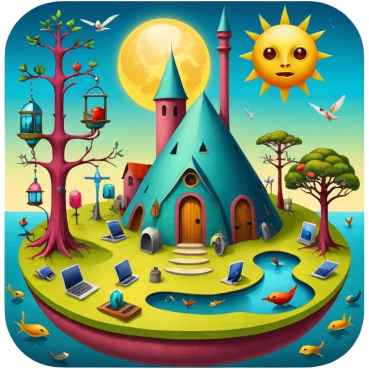 solarpunk - hieronymus bosch phantasmagoric depictions emoji