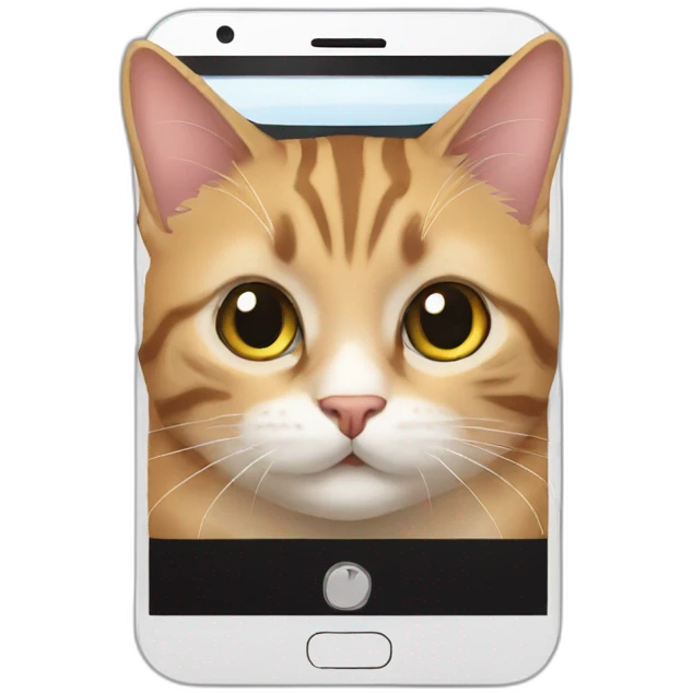 Cat on smartphone emoji