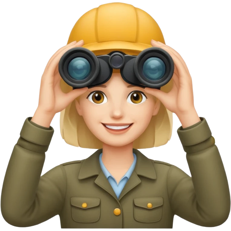 Smiley looking through binoculars  emoji