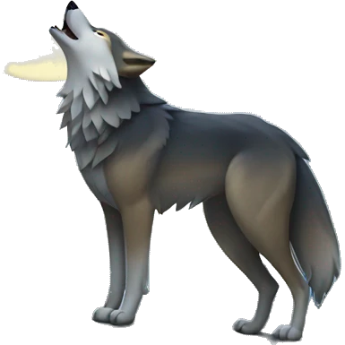 wolf howling at the moon emoji