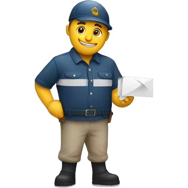 create an emoji showing a postman in redsthirt delivering a parc emoji