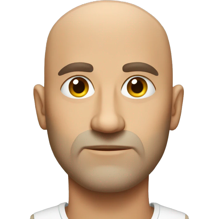 Serious Bald man emoji