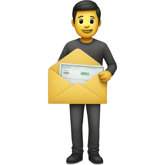 person holding stamped envelope emoji