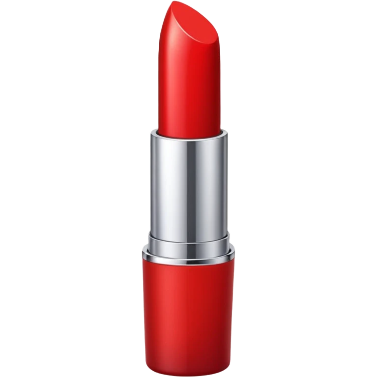 Generate a high-quality emoji of a generic red lipstick, classic tube shape, realistic color and shading, smooth gradient colors, no facial features, no brand markings, simple white background, high-resolution.
 emoji