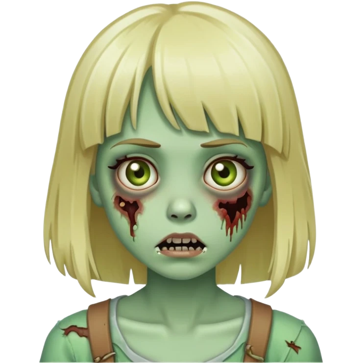 girl zombie with bangs and blonde hair emoji
