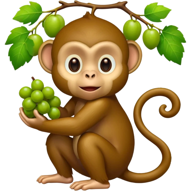 Monkey holding grape emoji