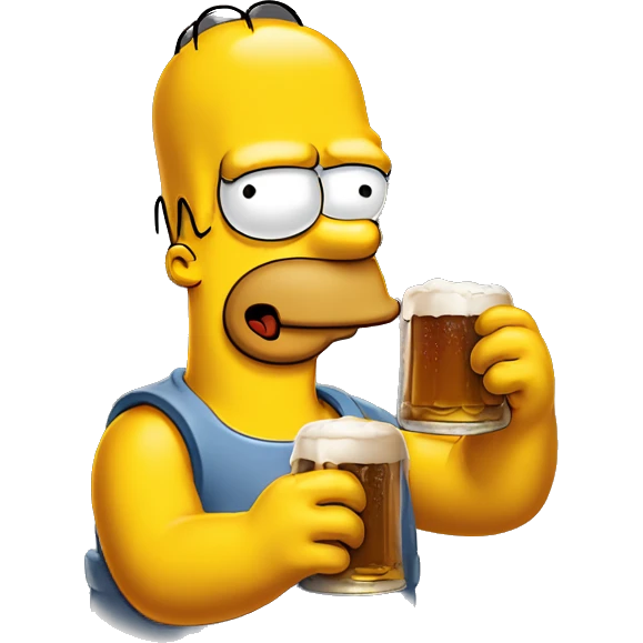 Simpson qui boit une bière. emoji